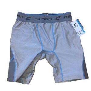Champro Windmill Women's Sliding Shorts Grey/Blue Size M - New with Tags